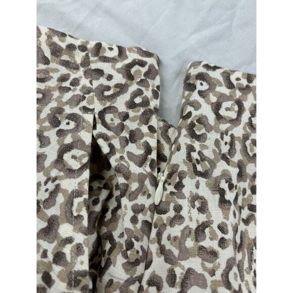 Mango MNG Cheetah Print Skirt Casual Women's Large Linen blend Brown & Beige - Picture 11 of 12